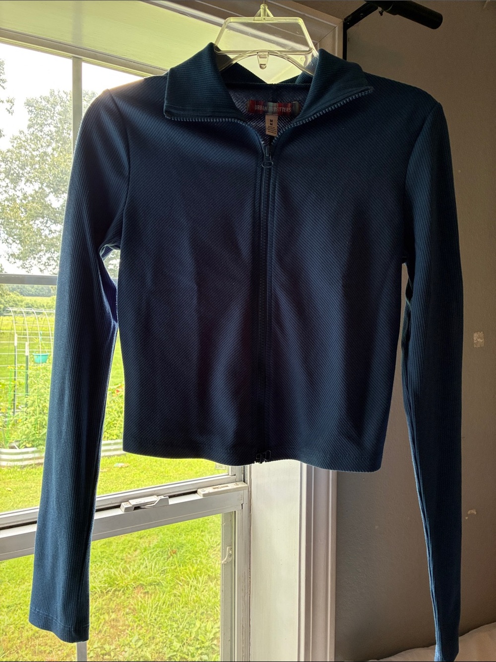 Urban Outfitters Women’s Navy Zip-Up Jacket Medium
